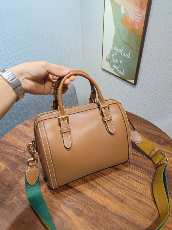 TORY BURCH jacquard wine barrel bag