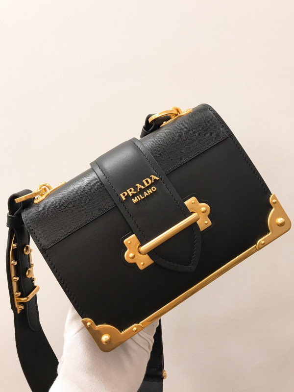 Pra*a cahier leather shoulder bag
