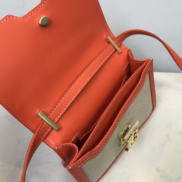 B**rry two-tone canvas and leather tb bag