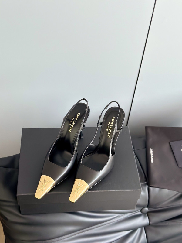 Y*L jeanne slingback pumps in smooth leather