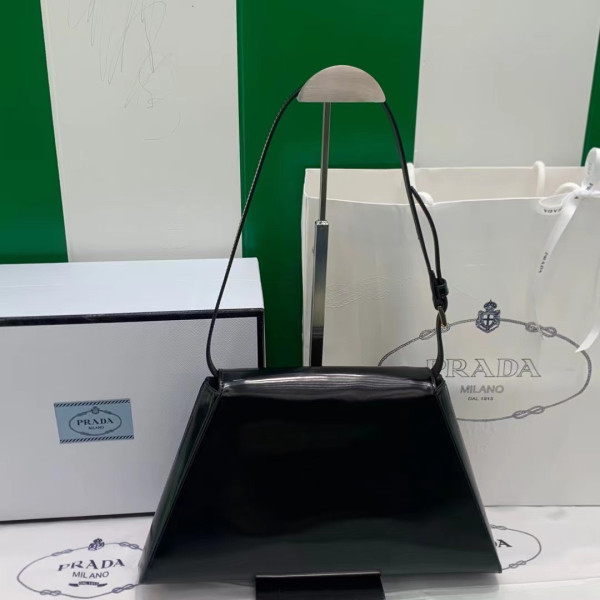 Pra*a medium brushed leather handbag