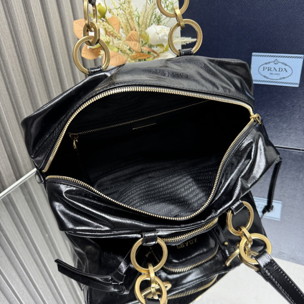 Pra*a dangle medium leather top-handle bag