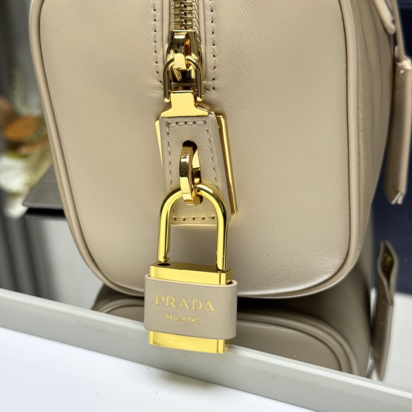 Pra*a re-nylon medium top-handle bag with padlock