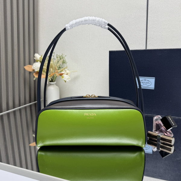 Pra*a swing smooth leather shoulder bag-28*11.5*10cm